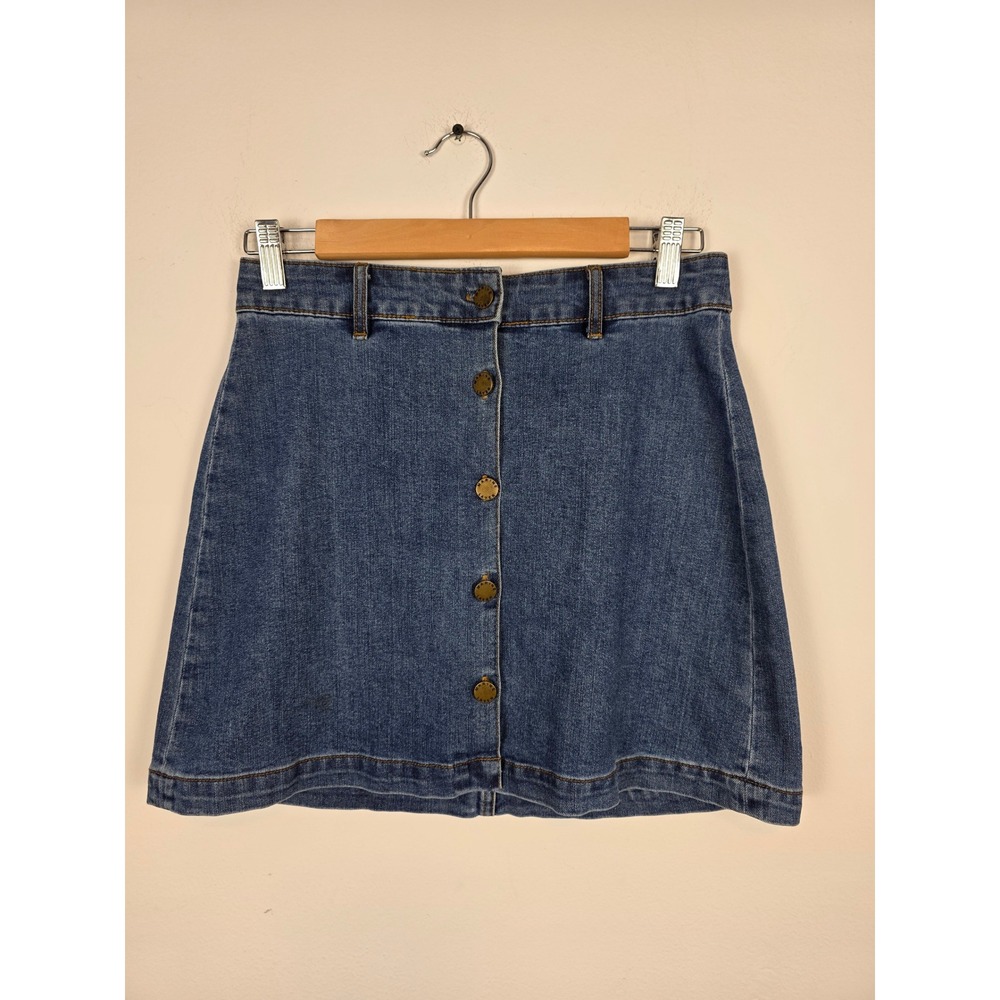 Marine Layer Denim A Line Button Front Mini Skirt Women's Size S